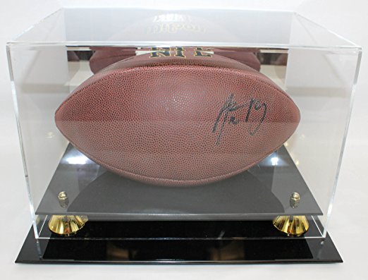 Aaron Rodgers Autographed Football COA in Display Case