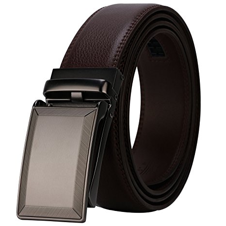 Dante Men's Leather Ratchet Dress Belt with Automatic Buckle