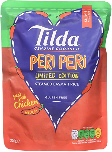 Tilda Limited Edition Peri Peri Steamed Basmati Rice 250g(pack of 6)