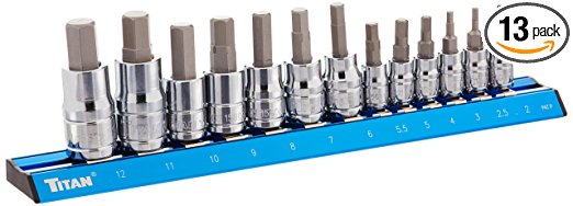 Titan 16124 Metric Hex Bit Socket Set, 13-Piece