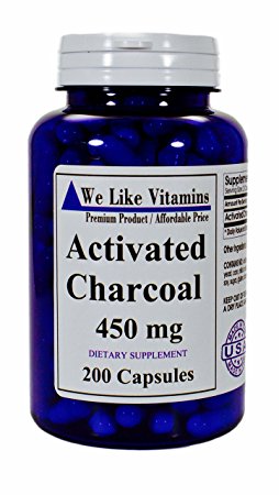 Activated Charcoal 450mg - 200 Capsules - Best Value Activated Charcoal Supplement