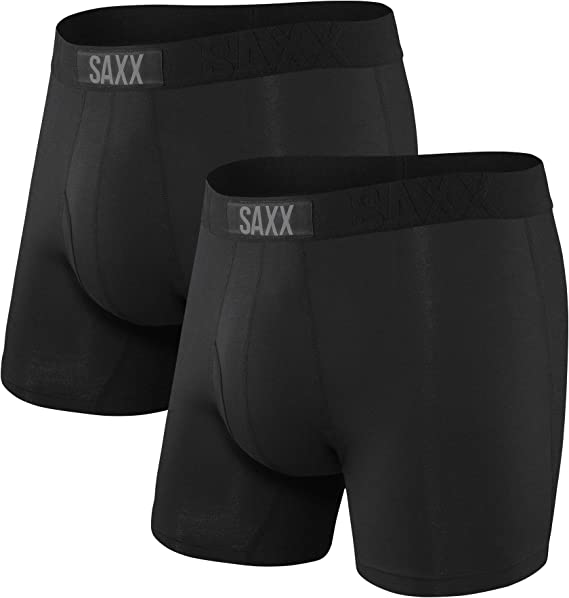 SAXX Men's Underwear - Ultra Super Soft Boxer Briefs with Fly and Built-in Pouch Support - Underwear for Men, Pack of 2