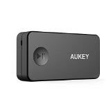 Aukey Portable Bluetooth 30 Audio Receiver Wireless Music Streaming Adapter with Hands Free Calling Built-in Mic 35 mm Stereo Output for Car BR-C2