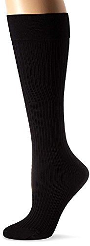 JOBST soSoft, Knee High Compression Socks, Ribbed, 8-15 mmHg, Black, LG