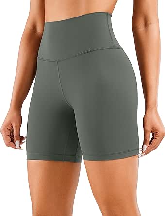 CRZ YOGA Women's Naked Feeling Biker Shorts - 3'' / 4'' / 6'' / 8'' High Waisted Yoga Workout Running Spandex Shorts