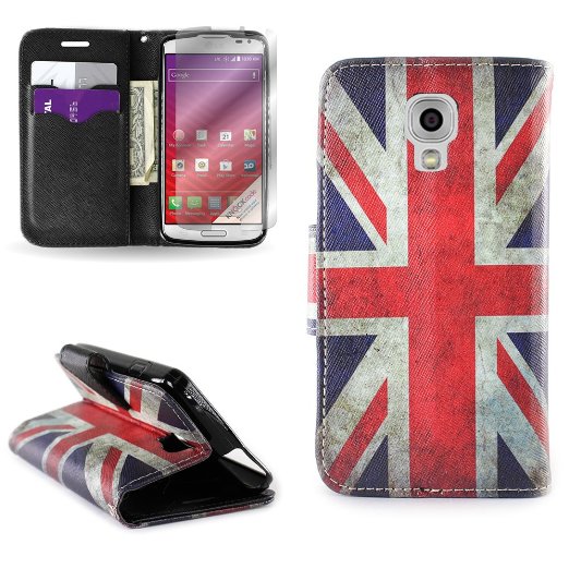 LG Volt Stylized Flip Wallet Phone Case by CoverON® (CarryAll Series) With Screen Protector for LG Volt LS740 / F90 - U.K. Flag