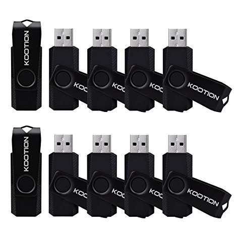 KOOTION 10 PCS 2GB USB Flash Drive 10pcs Thumb Drive-Bulk Pack- USB 2.0 in Black