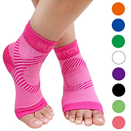 BLITZU Plantar Fasciitis Socks with Arch Support, Foot Care Compression Sleeve, Eases Swelling & Heel Spurs, Ankle Brace Support, Relieve Pain Fast