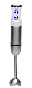 Ovente Hand Immersion Blender, Stainless Steel, Variable Speed, 500 Watts, HS680W (Single)