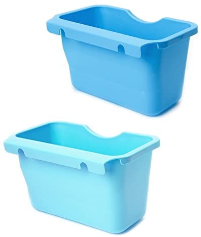 Junlinto Plastic Kitchen Cabinet Door Hanging Trash Garbage Can Bin Rubbish Container Blue