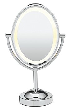 Conair Oval Double-Sided Illuminated Mirror, Polished Chrome Finish