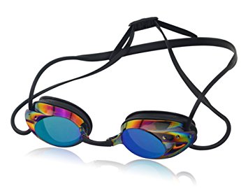 BESYL Adult Athletics Plating Swimming Goggles Pro Performance UV Protection Anti-Fog Swim Glasses - Black