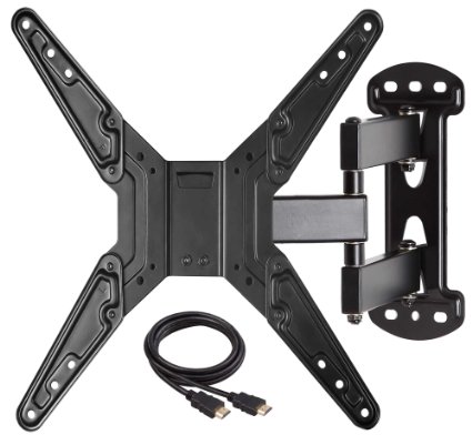 Mounting Dream MD2413-MX TV Wall Mount Bracket for Most of 26-55 Inches TVs with Full Motion Articulating Arm (15-Inch Extension), Tilt, Swivel, Rotation Adjustment and Built in Bubble Level and 6-ft HDMI Cable