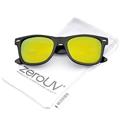 zeroUV - Retro Colored Mirror Polarized Lens Square Horn Rimmed Sunglasses 55mm