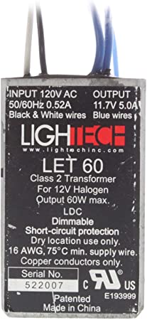 LET-60 12V 60W AC Class 2 Electronic Transformer by Lightech