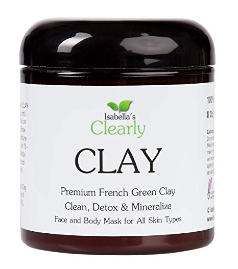 Isabella’s Clearly CLAY - 100% Pure French Green Clay Face and Body Mask - Clean, Detox, Clear Acne, Moisturize, Hydrate, Deep Pore Cleansing. Non-Drying and Healing. Better than Bentonite and Kaolin.
