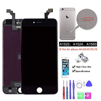for iPhone 6 Plus Screen Replacement LCD Display - 2018 Black 5.5 inch Touch Screen Digitizer Frame Assembly Full Set Repair Guide