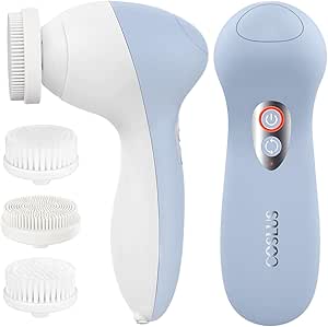 Facial Cleansing Brush Face Scrubber: Rechargeable Electric IPX7 Waterproof Brush - 2 Rotational Directions 3 Speeds Adjustable for Men Women Deep Cleaning, Exfoliating, Massaging