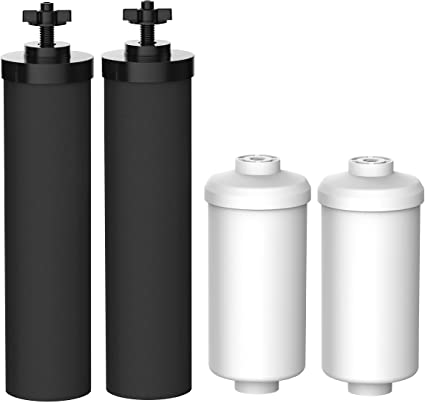 FilterLogic Water Filter, Compatible with Black Filters (BB9-2) & Fluoride Filters (PF-2) Combo Pack and Gravity Filter System - Includes 2 Black Filters and 2 Fluoride Filters …