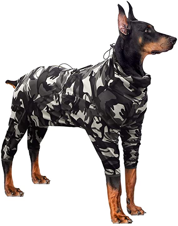 Heywean Dog Surgical Recovery Suit Thunder Shirts for Dogs Long Sleeve Keep Dog from Licking Abdominal Wound Protector E-Collar Alternative After Surgery Wear Pet Supplier