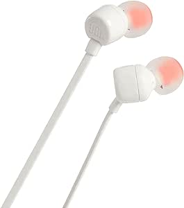 JBL Tune 110 In-Ear Headphones with One-Button Remote with Microphone - White