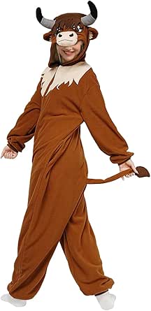 Adult Highland Cow onesie Costume animal One-piece Pajamas Cosplay Sleepwear for Women Men