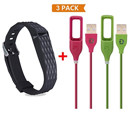 With Reset Function-DDUP 2pcs Replacement Fitbit Flex Charger Cable   1pcs Free Size Replacement Bands for Fitbit Flex