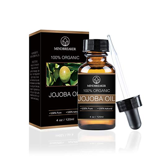 Organic Jojoba Oil - 100% Pure Natural Jojoba Oil – Cold Pressed Carrier Oil - Perfect Oil for Hair, Skin, Face, Nails and Hair (JOJOBA oil-4oz)