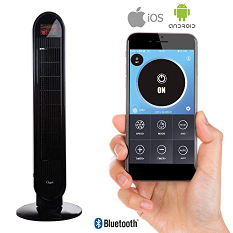 Ozeri 360 Oscillation Tower Fan, with Bluetooth and Micro-Blade Noise Reduction Technology