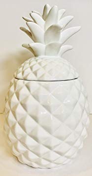 Ceramic Airtight Pineapple Cookie Jar Storage Container Large - White