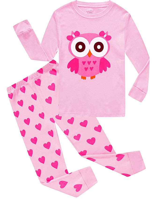 Dolphin&Fish Girls Pajamas 100% Cotton Cat Toddler Pjs Clothes Sleepwear