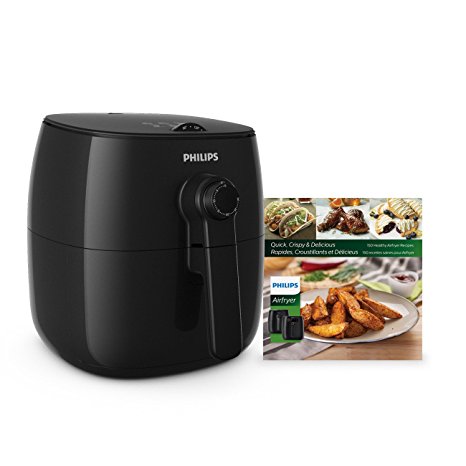 Philips TurboStar Airfryer, The Original Airfryer with Bonus 150+ Recipe Cookbook, Fry Healthy with 75% Less Fat, Black, FFP HD9621/99