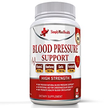 #1 BEST Blood Pressure Support Supplement to Lower Blood Pressure - Reduce Stress – Aid Circulation - Natural Herb & Vitamin Formula with Hawthorne, Juniper & Forslean - 100% Satisfaction Guarantee