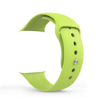 MoKo Apple Watch Band, Soft Silicone Replacement Sports Band for 38mm Apple Watch Models, Green (Not fit 42mm Versions)