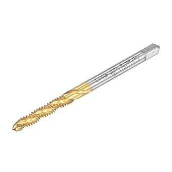 uxcell Spiral Flute Threading Tap 6-32 UNC, HSS (High Speed Steel) Titanium Plated Machine Thread Screw Tap 3 Flutes Tapping Tool H2 Tolerance