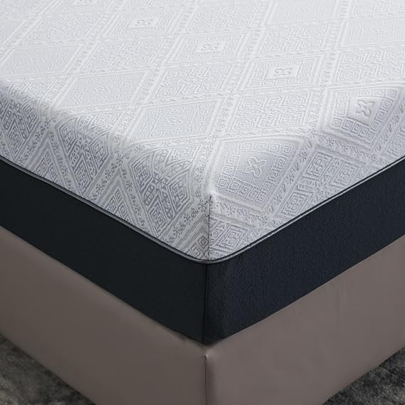 EGOHOME 10 Inch King Mattress, Bamboo-Charcoal Gel Cooling Memory Foam Mattress in a Box, Medium Fiberglass Free Mattress Made in USA, CertiPUR-US Certified, Grey