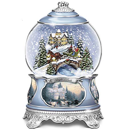 Thomas Kinkade Jingle Bells Christmas Musical Snowglobe by The Bradford Exchange