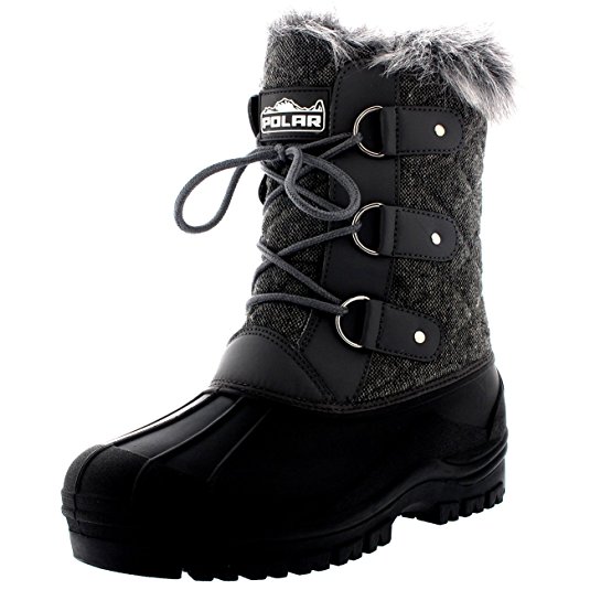 Womens Mid Calf Mountain Walking Tactical Waterproof Boots