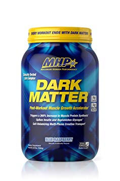 MHP Dark Matter Post Workout, Recovery Accelerator, w/Multi Phase Creatine, Wazy Maize Carbohydrate, 6g EAAs, Blue Raspberry, 20 Servings