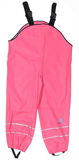 DRY KIDS Childrens Waterproof Dungarees Unlined. Boys and Girls Rainwear For Outdoor Play