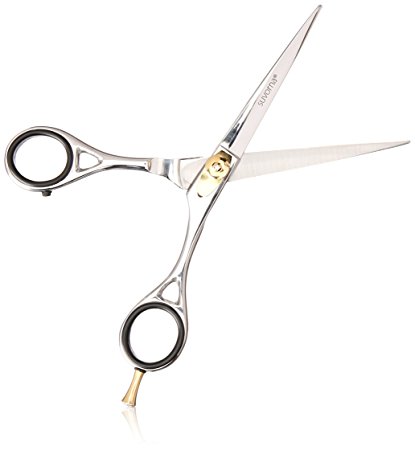 Suvorna Professional Barber Razor Edge Hair Cutting Shears Scissors Razeco E95, Polished Steel, 5.6 Ounce