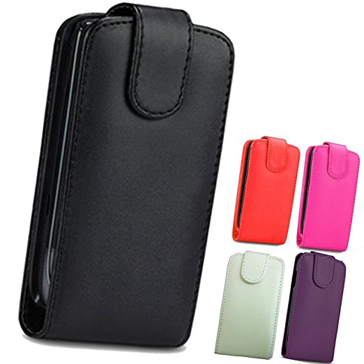 fi9® FLIP PU LEATHER CASE COVER POUCH FOR SAMSUNG MOBILE PHONES  SCREEN PROTECTOR (Galaxy S4 GT-I9500 I9505, Black)