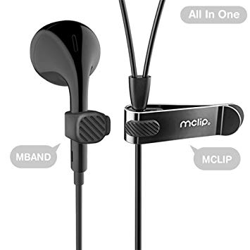Mband2 Pack of Mband Mclip Holder 03 Black - Organizing Multipurpose Earphones Earbuds Cable Multi Color Keychain Clip Holder Tangle Magnets Hanging Holding Organize System