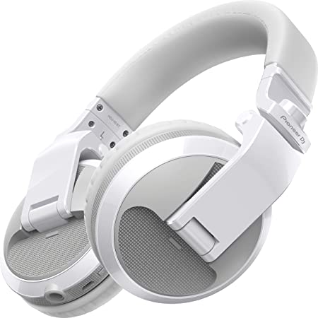 Pioneer DJ HDJ-X5BT-W - Closed-back, Bluetooth-compatible, Circumaural DJ Headphones with 40mm Drivers, 5Hz-30kHz Frequency Range, Detachable Cable, and Carry Pouch - White