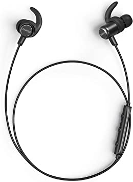 Anker SoundBuds Slim  Wireless Headphones, Bluetooth 4.1 Lightweight Stereo Earbuds with Customizable Accessories, Sports Headset with Metallic Housing & Built-in Mic (Black) (Renewed)