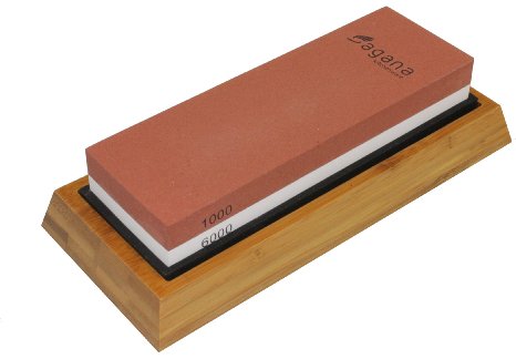 Whetstone - Two-sided Sharpening Stone - 1000  6000 Grit Sharpen and Hone All-in-one - Includes Non-slip Bamboo Base - Professionally Crafted By Sagana Kitchenware - Sharpen Like a Pro