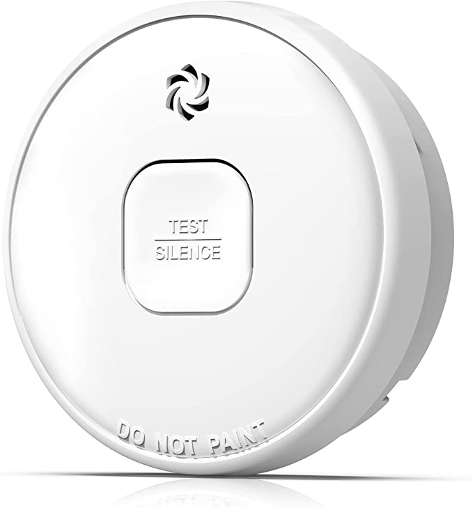 Putogesafe Smoke Detector, 10-Year Smoke Alarm with Photoelectric Sensor and Built-in 3V Lithum Battery, Fire Alarm with Test Button and Low Battery Warning, Fire Safety for Home,. 1 Pack