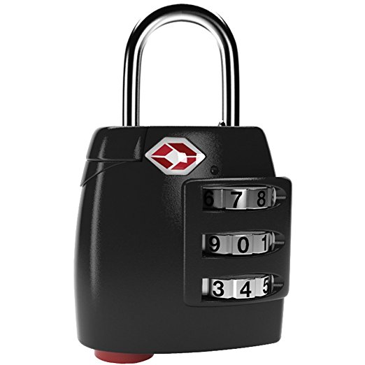 Acrodo TSA Lock - All Metal Combination Padlock with Inspection Alert - Best Luggage Lock for Travel - All Steel Construction, Environmentally Friendly, TSA Approved Suitcase Lock   Lifetime Warranty