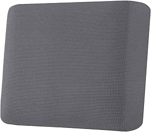 H.VERSAILTEX Super Stretch Individual Seat Cushion Covers Sofa Covers Couch Cushion Covers Slipcover Sets Thick Jacquard Textured Twill Fabric (1 Piece Chair Cushion Cover, Grey)