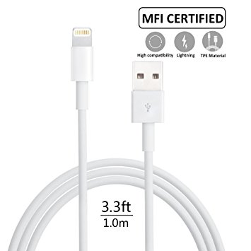 LSoug Lightning Cable, [Apple MFi Certified] 3.3ft (1 meter) USB Charging Sync Cord, for iOS Devices iPhone 6s 6s Plus 6 6 Plus 5s 5c 5, iPad Pro Mini Air iPad5, iPod and More